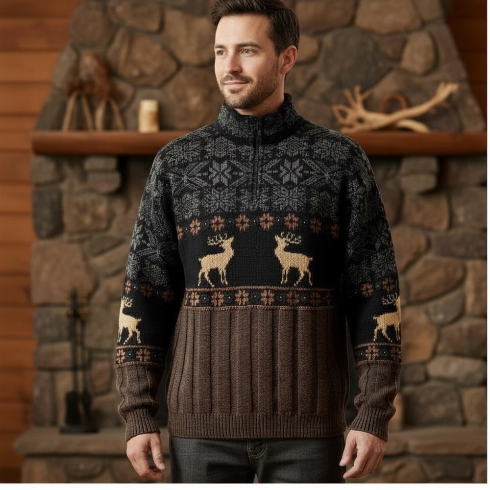 Vintage reindeer snowflake sweater. Pristine condition.